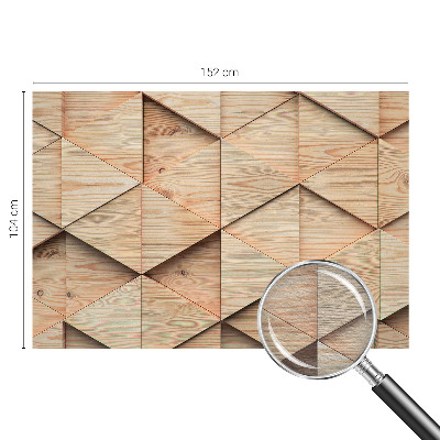 Wall mural with a wooden mosaic design