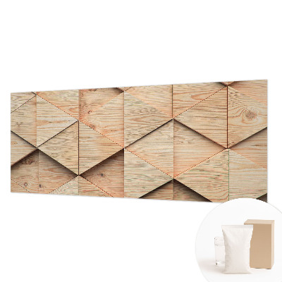 Wall mural with a wooden mosaic design