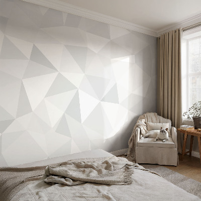 Non-woven photo wallpaper with a triangular mosaic pattern