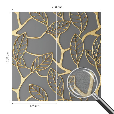 Wall mural for living room with an elegant leaves design