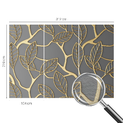 Wall mural for living room with an elegant leaves design