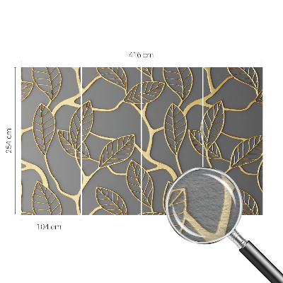 Wall mural for living room with an elegant leaves design