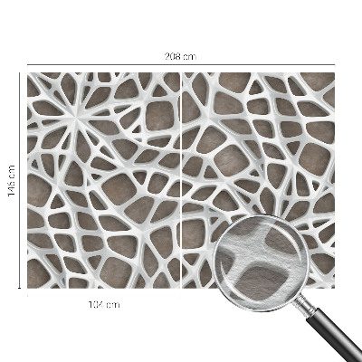 Large wallpaper mural with a geometric network design