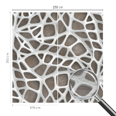 Large wallpaper mural with a geometric network design