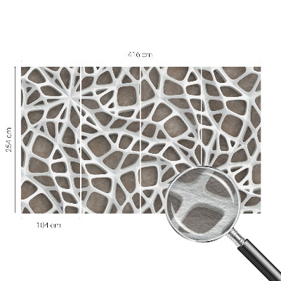 Large wallpaper mural with a geometric network design
