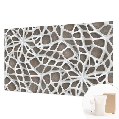 Large wallpaper mural with a geometric network design