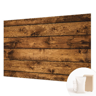 Large wall mural wallpaper with a printed wooden boards design