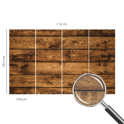 Large wall mural wallpaper with a printed wooden boards design