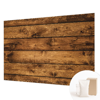 Large wall mural wallpaper with a printed wooden boards design