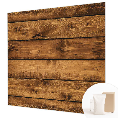 Large wall mural wallpaper with a printed wooden boards design