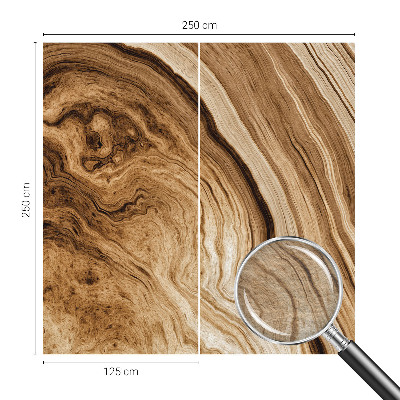 Custom size wall mural with a wood grain finish
