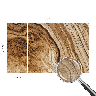 Custom size wall mural with a wood grain finish