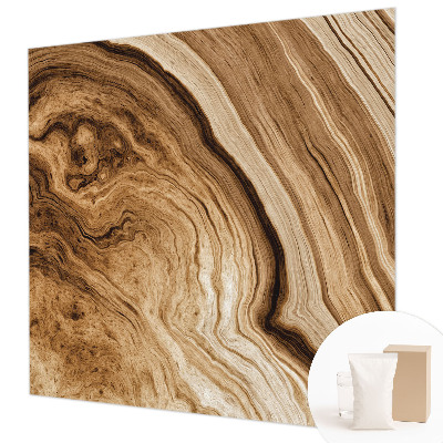 Custom size wall mural with a wood grain finish