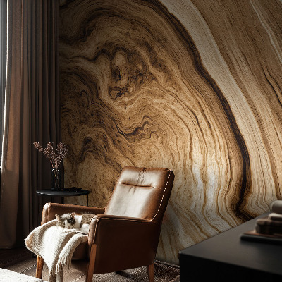 Custom size wall mural with a wood grain finish