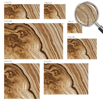 Custom size wall mural with a wood grain finish