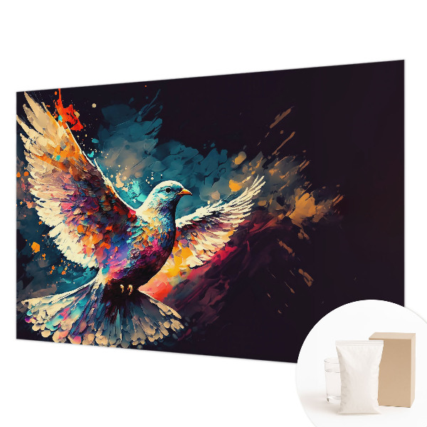 Modern wall mural for living room with a colorful bird design