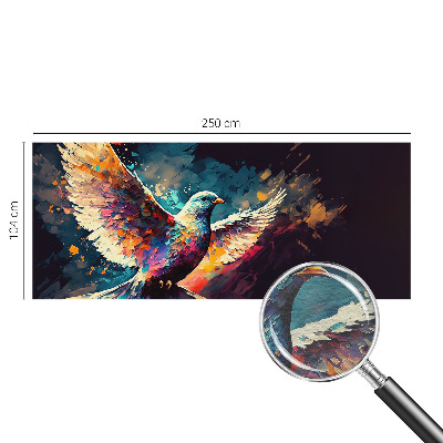 Modern wall mural for living room with a colorful bird design