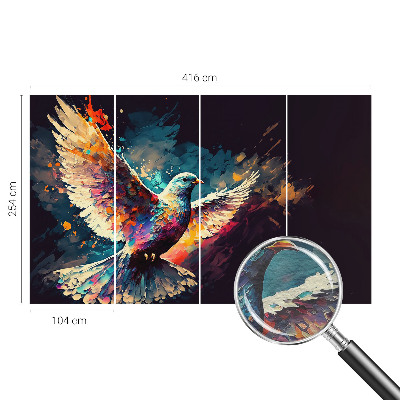 Modern wall mural for living room Colorful bird