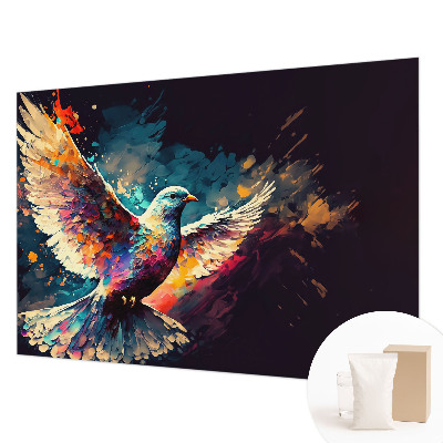 Modern wall mural for living room with a colorful bird design