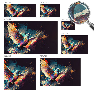 Modern wall mural for living room with a colorful bird design