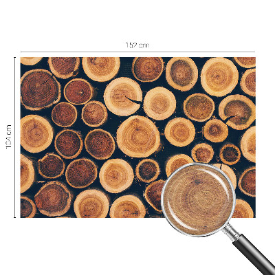 High quality photo wallpaper with a wooden circles design