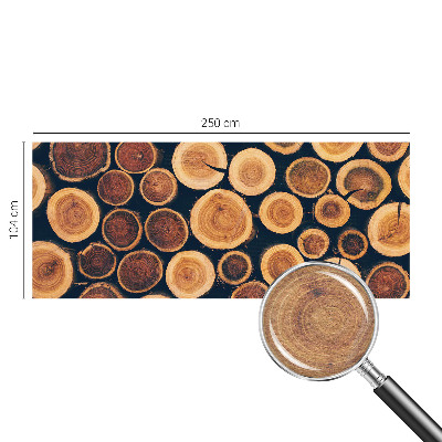 High quality photo wallpaper with a wooden circles design