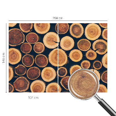 High quality photo wallpaper with a wooden circles design