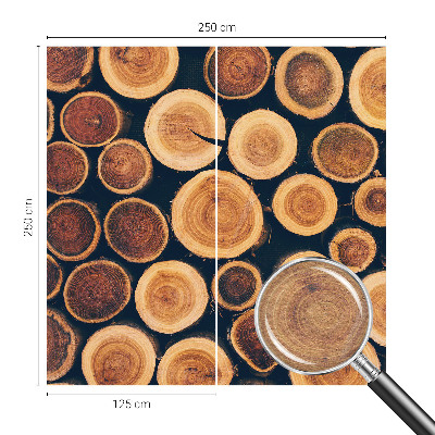 High quality photo wallpaper with a wooden circles design