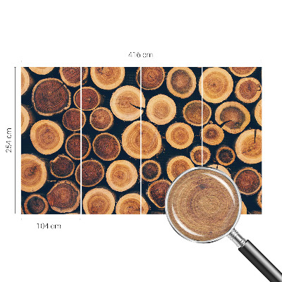 High quality photo wallpaper with a wooden circles design