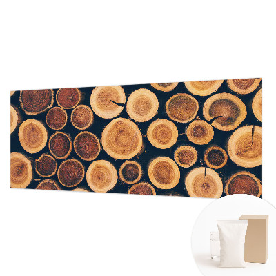 High quality photo wallpaper with a wooden circles design