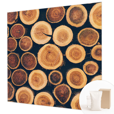 High quality photo wallpaper with a wooden circles design