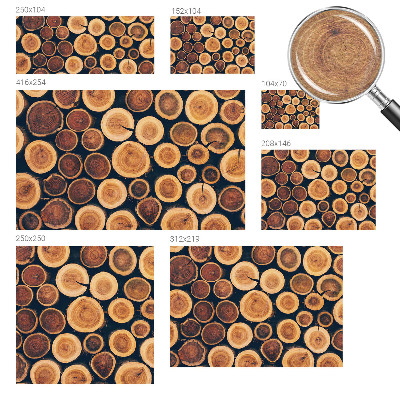 High quality photo wallpaper with a wooden circles design