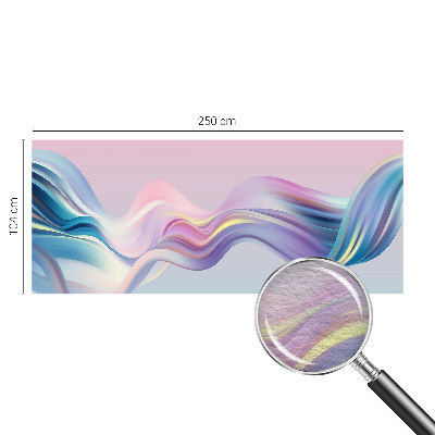 Premium wall mural for bedroom with a colorful waves design