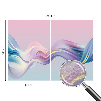Premium wall mural for bedroom with a colorful waves design