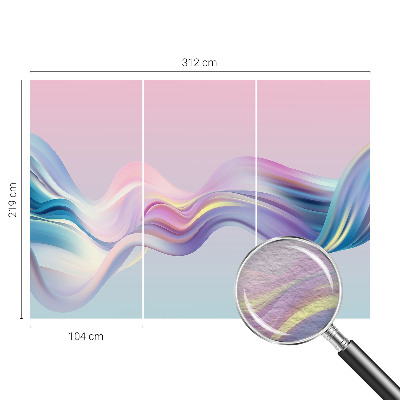 Premium wall mural for bedroom with a colorful waves design