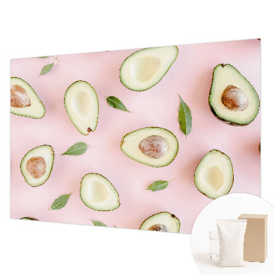 Decorative wall mural for living room with an avocado composition