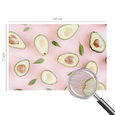 Decorative wall mural for living room with an avocado composition