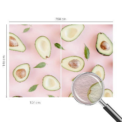 Decorative wall mural for living room with an avocado composition