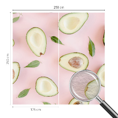 Decorative wall mural for living room with an avocado composition