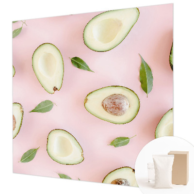 Decorative wall mural for living room with an avocado composition