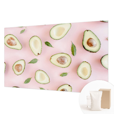 Decorative wall mural for living room with an avocado composition