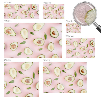 Decorative wall mural for living room with an avocado composition
