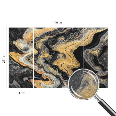 Non-woven wall mural with a kaleidoscope of lines design