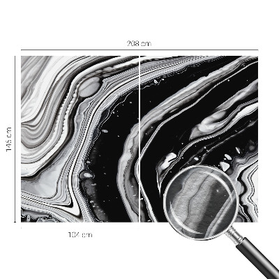 Wallpaper mural with a monochromatic waves design