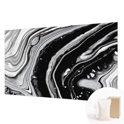 Wallpaper mural with a monochromatic waves design