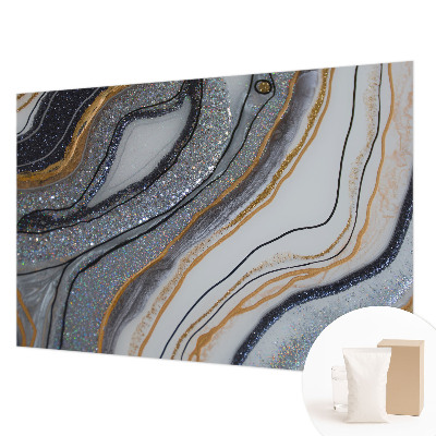Wall mural with a stone waves pattern