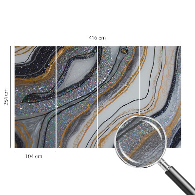 Wall mural with a stone waves pattern