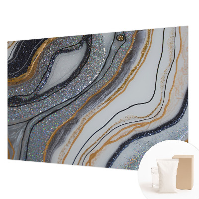 Wall mural with a stone waves pattern