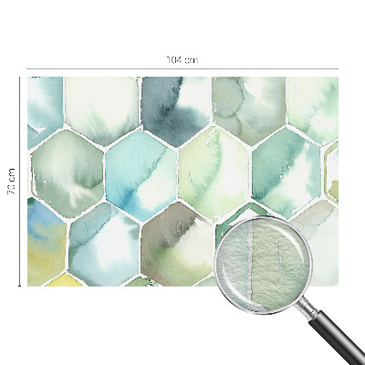 Photo wallpaper with a pastel hexagon pattern