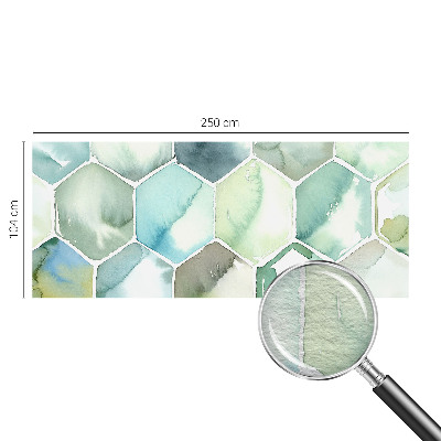 Photo wallpaper with a pastel hexagon pattern